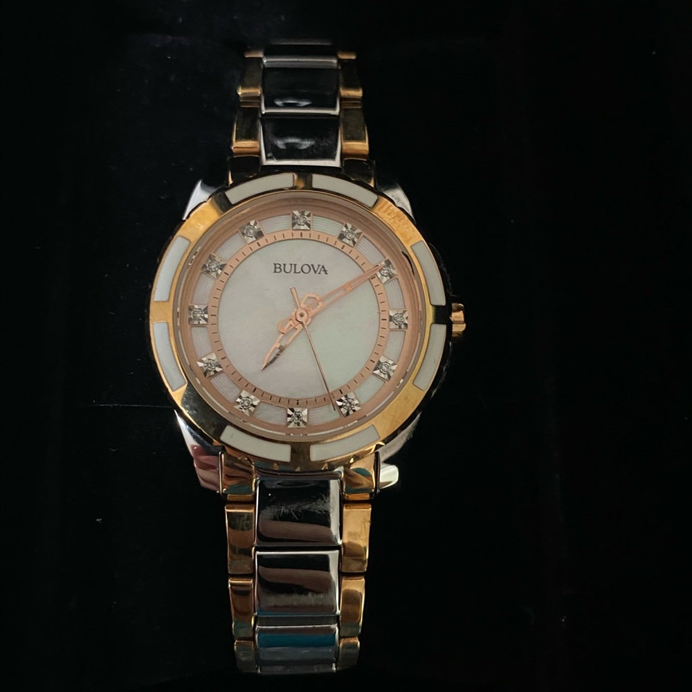 Bulova Rose Gold 12 Diamond watch